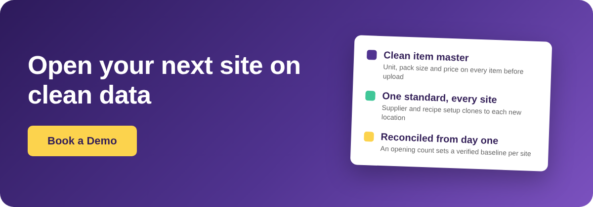 Book a Demo with Supy - standardise before your multi-site restaurant rollout