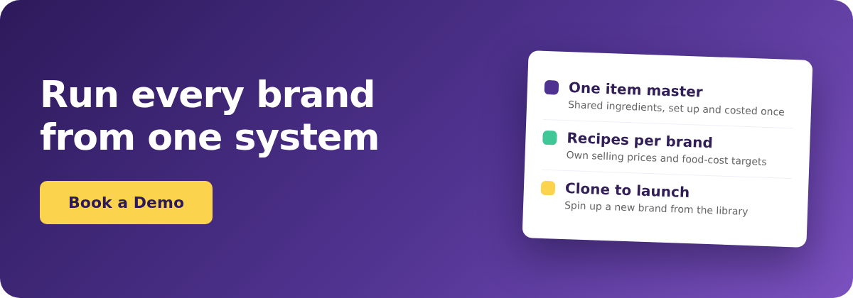 Book a Demo with Supy - manage every brand's menus and recipes from one system