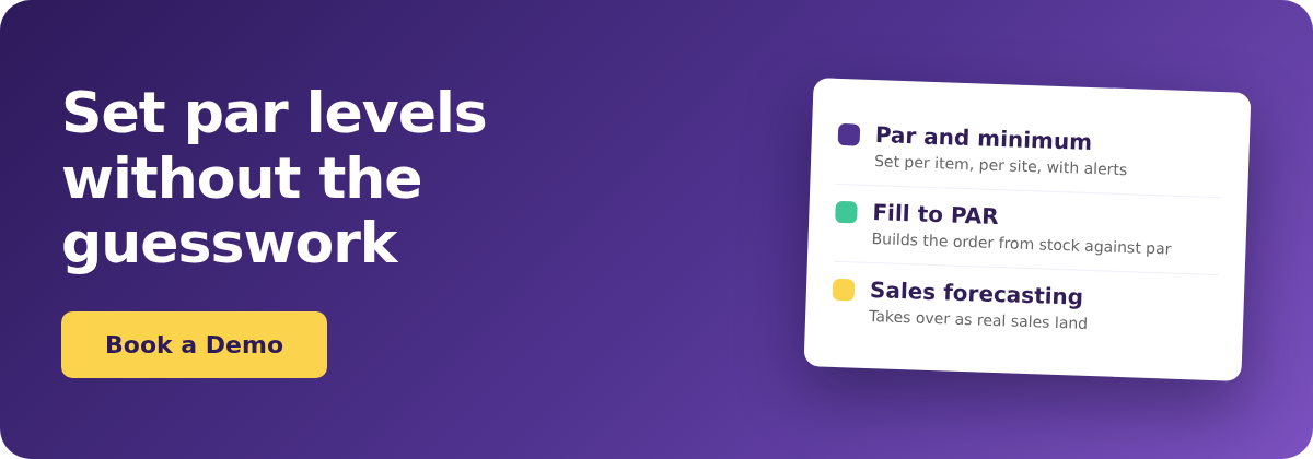Book a Demo with Supy - set par levels for a new restaurant location