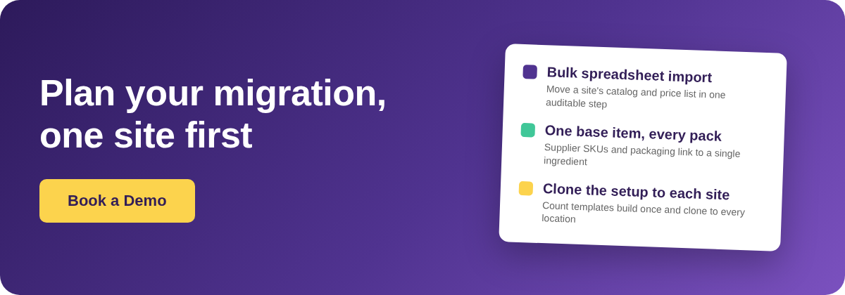 Book a demo with Supy to plan a restaurant inventory migration