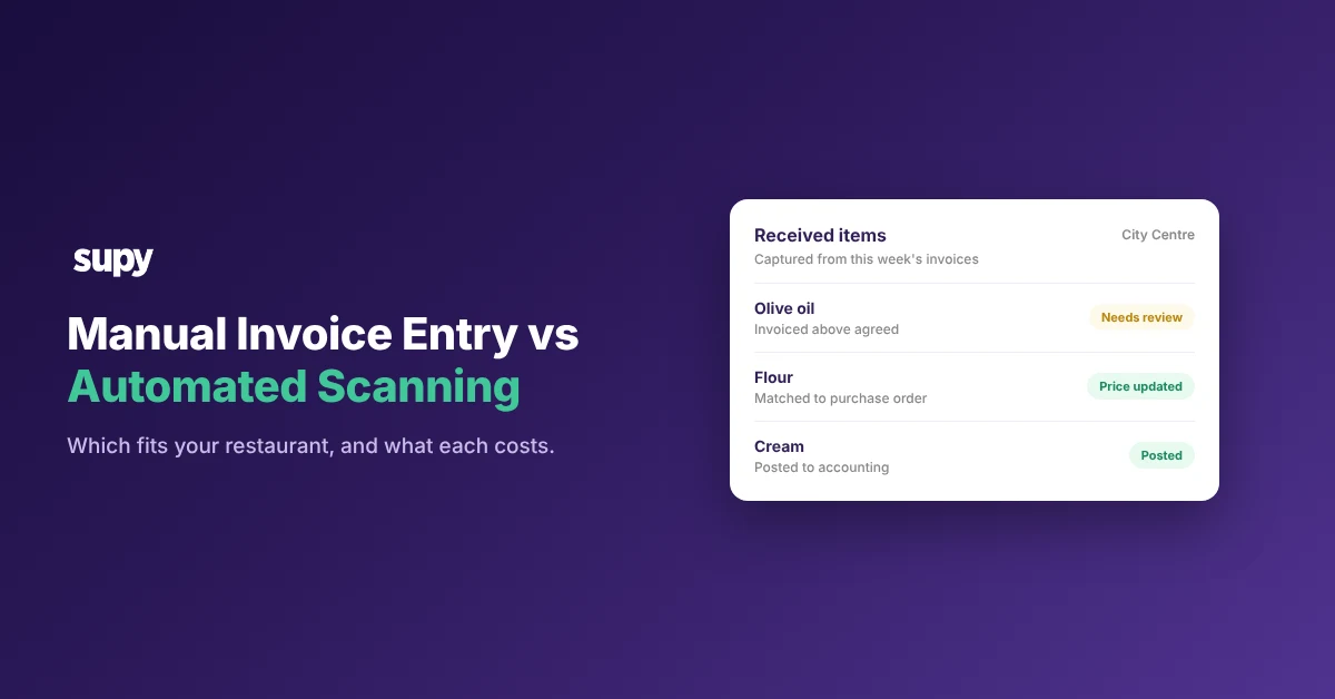 Manual invoice entry vs automated invoice scanning for restaurants