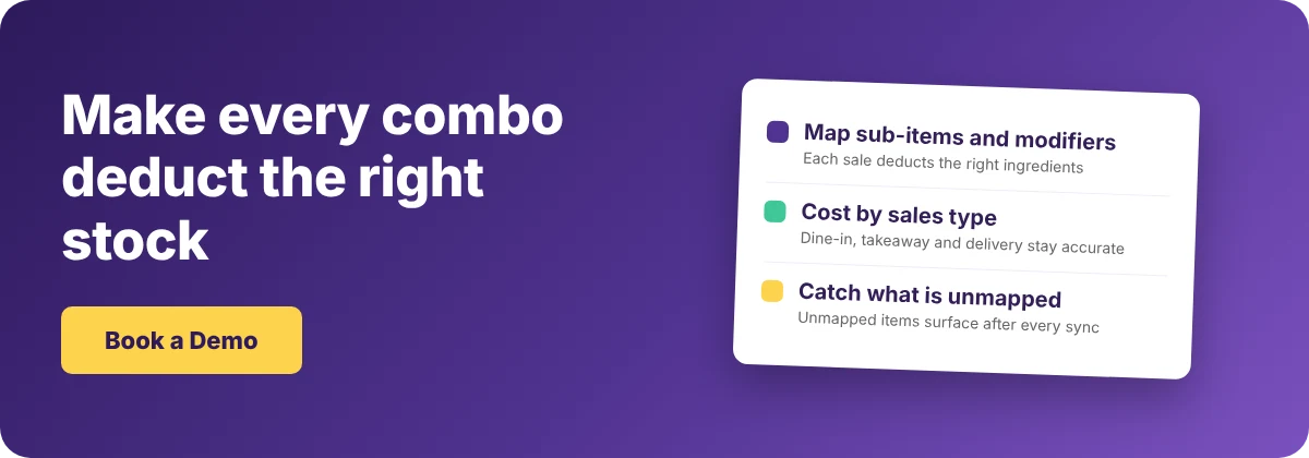Book a Demo with Supy - map combo sub-items so stock depletes right