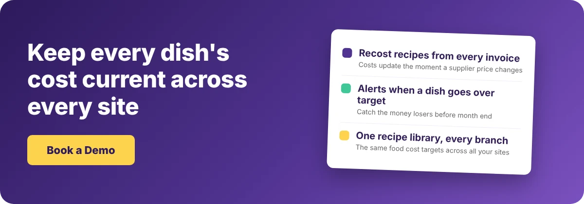 Book a Demo with Supy - keep every dish's cost current across every site