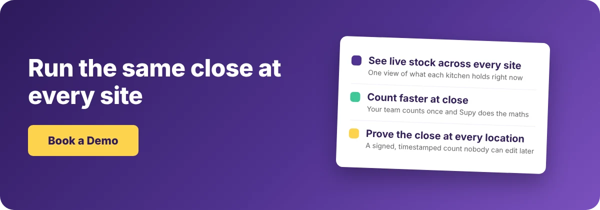 Book a Demo with Supy - kitchen closing checklist