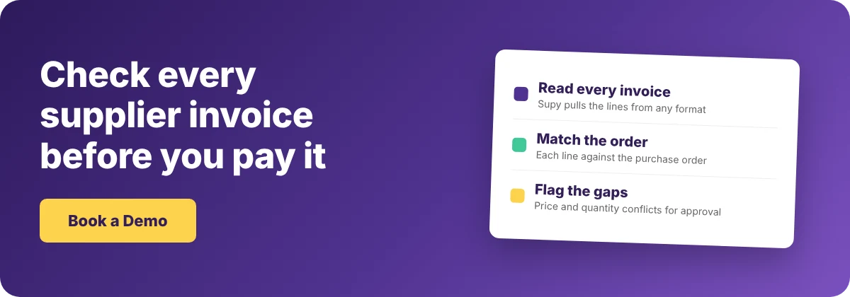 Book a Demo with Supy - restaurant invoice checking