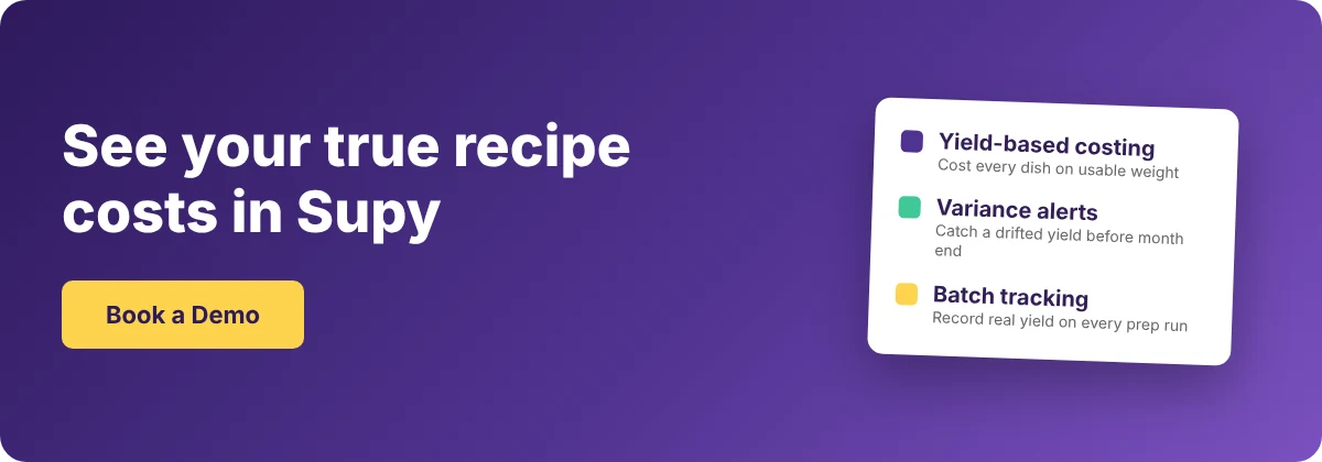Book a Demo with Supy - food yield calculator