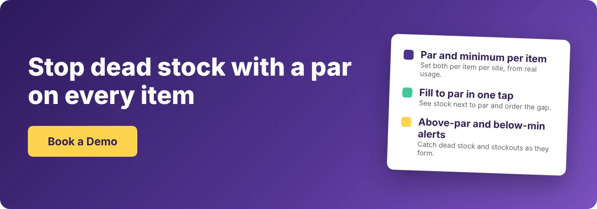 Book a Demo with Supy - restaurant par stock