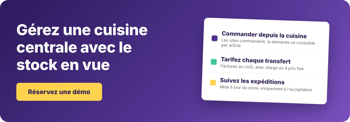 Réservez une démo avec Supy - modèle de cuisine centrale