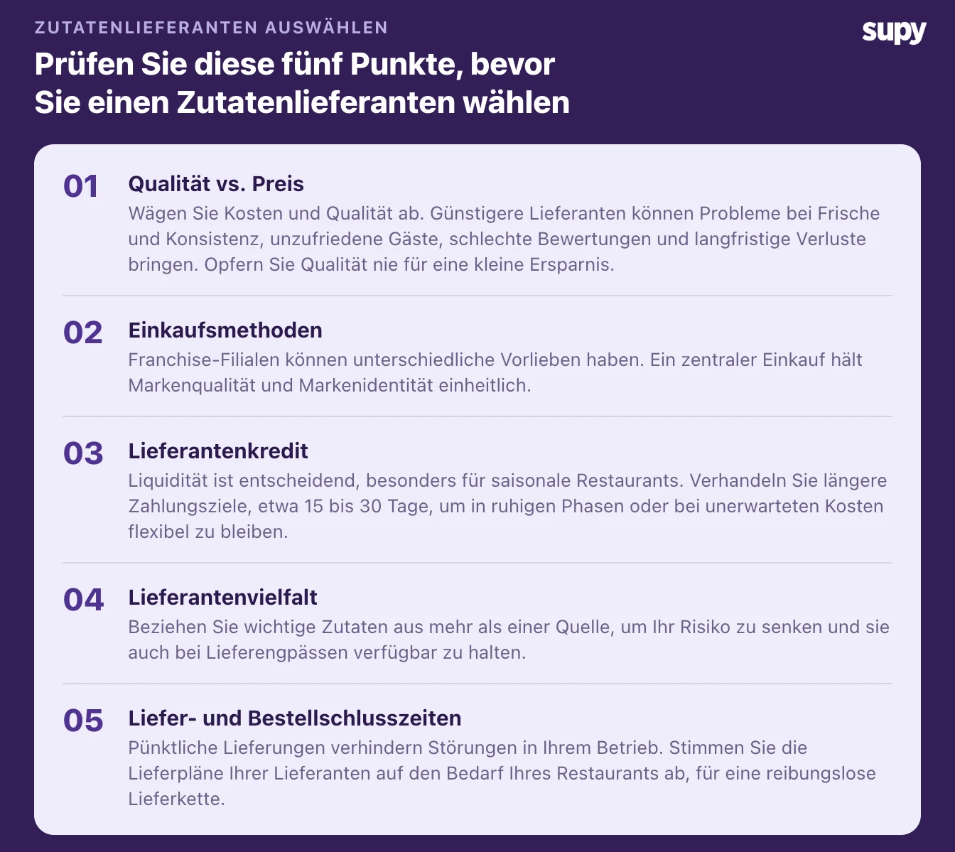 Wie Sie den richtigen Lieferanten für Ihr Restaurant auswählen