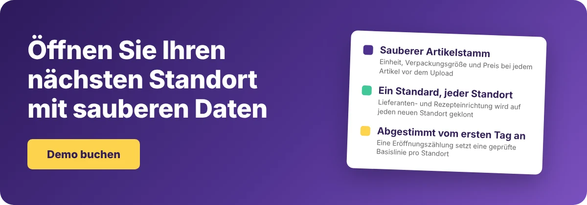 Demo buchen mit Supy – Standardisierung vor dem Multi-Standort-Restaurantausbau