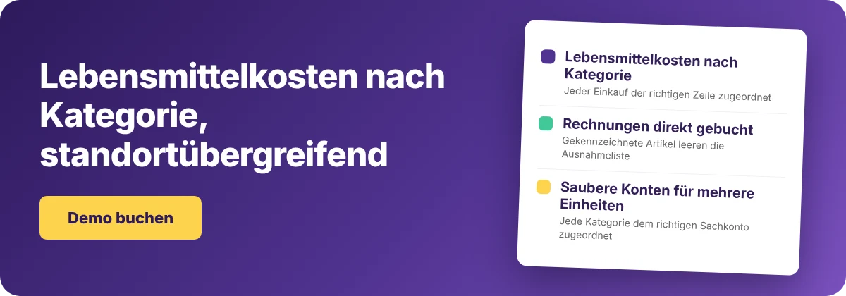 Demo buchen mit Supy - Zutaten Buchungskategorien zuordnen für saubereres Reporting