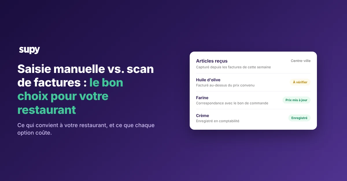 Manual invoice entry vs automated invoice scanning for restaurants