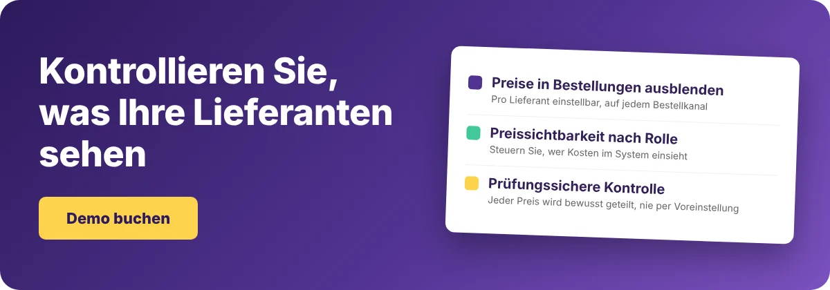 Demo buchen mit Supy - Kontrolle, was Ihre Lieferanten sehen