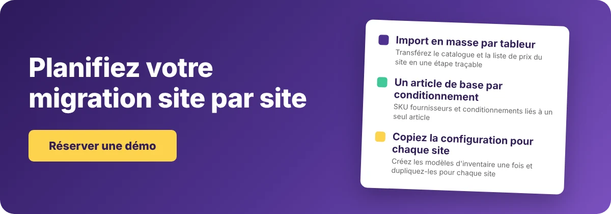 Réservez une démonstration avec Supy pour planifier une migration de gestion des stocks de restaurant