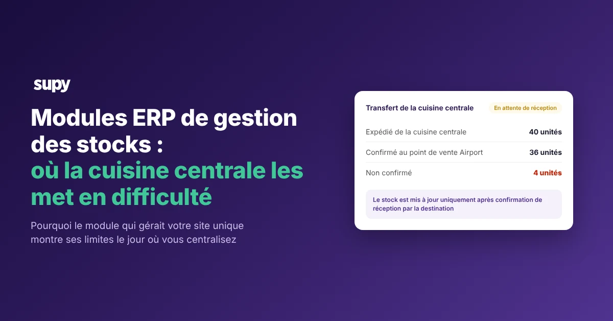 ERP inventory module strained by a central kitchen: Supy hero