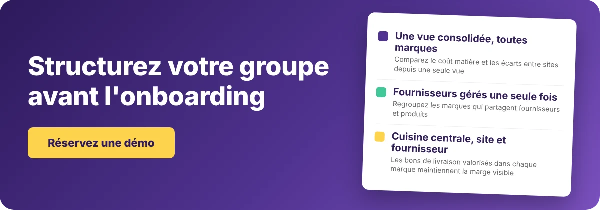 Réservez une démo avec Supy - structurez votre groupe de restauration multi-marques avant le déploiement