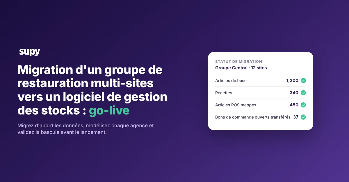 Migrating a multi-site restaurant group to new inventory software