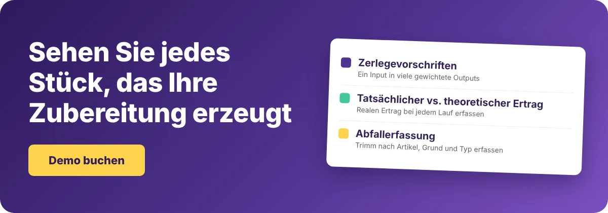 Demo mit Supy buchen – Küchenschwund bei variablem Vorbereitungsertrag erfassen