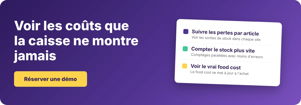 Réserver une démo avec Supy - liste de contrôle café