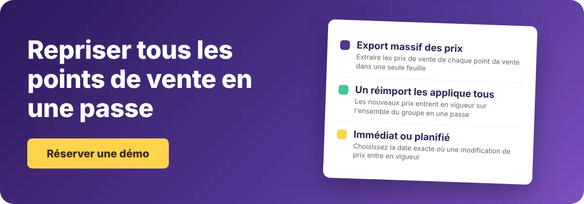 Réserver une démo avec Supy – mises à jour massives des prix de carte sur tous les points de vente