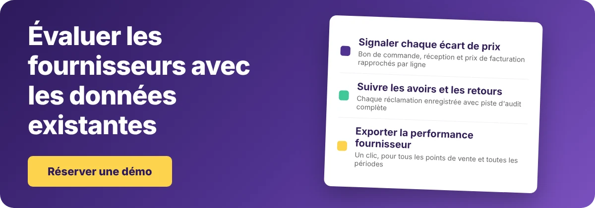 Réserver une démo avec Supy - évaluer les fournisseurs avec les données existantes