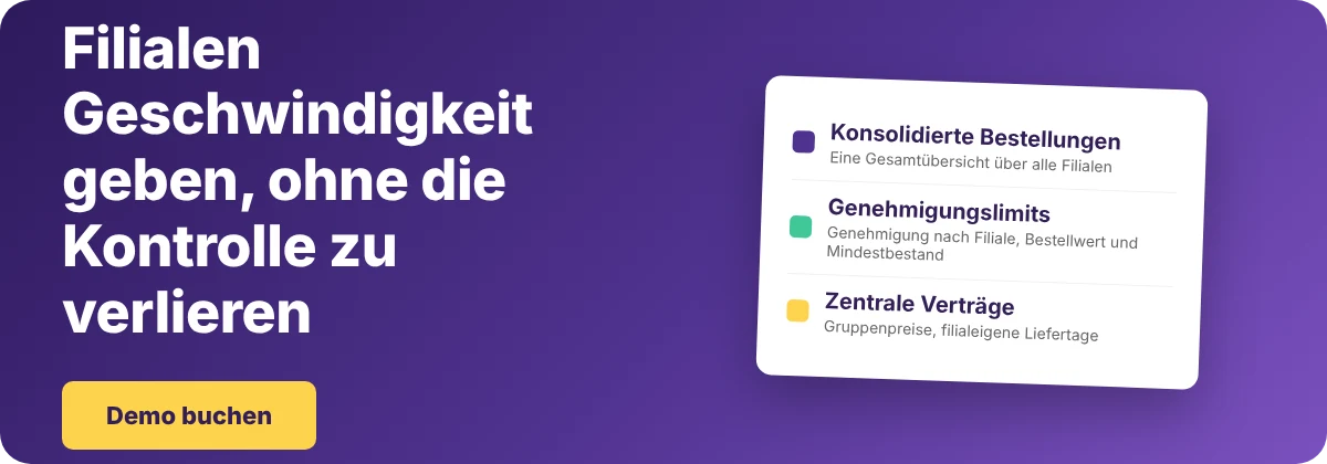 Demo buchen mit Supy - zentrale vs. filialspezifische Beschaffung für Restaurants