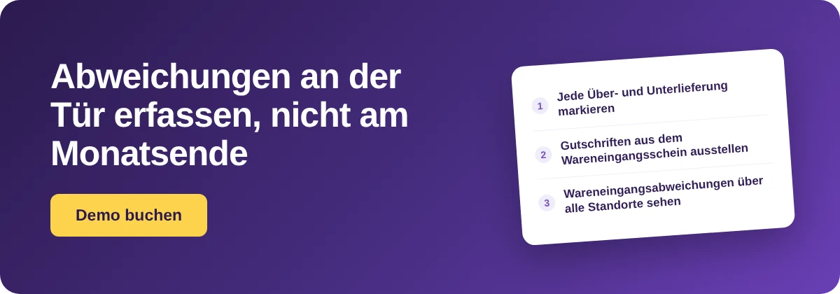 Demo mit Supy buchen – Wareneingang im Restaurant