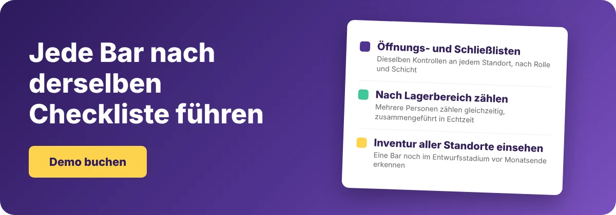 Demo buchen mit Supy - Bar-Checklisten und Inventuren für jeden Standort