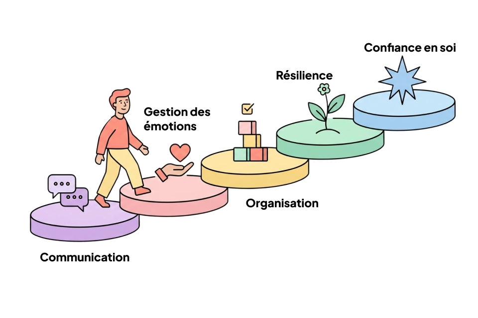Développement des compétences comportementales pour mieux gérer le stress et les situations de pression au travail.