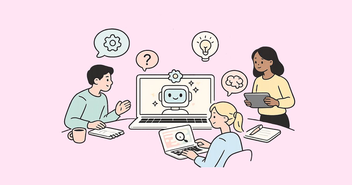 Illustration ayant pour objectif de faire comprendre que former à l'IA, c'est avant tout accompagner les collaborateurs dans l'évolution de leurs pratiques.
