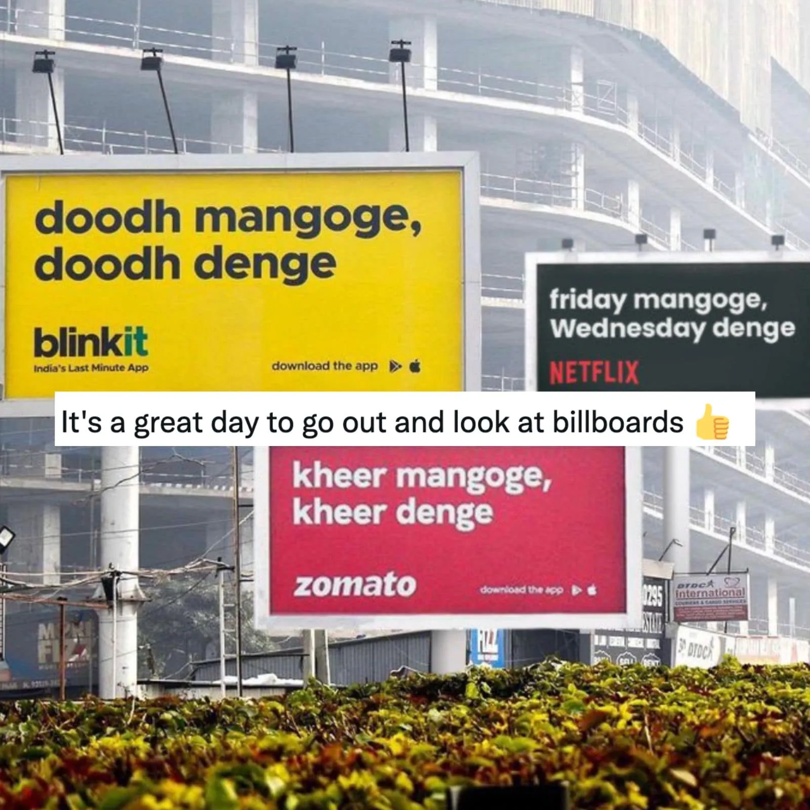 Traditional Advertising Is Evolving - zomato and swiggy billboard ads
