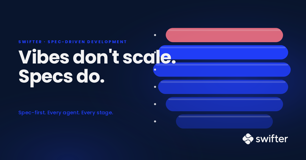Stacked rounded pills representing the spec-driven development layer stack