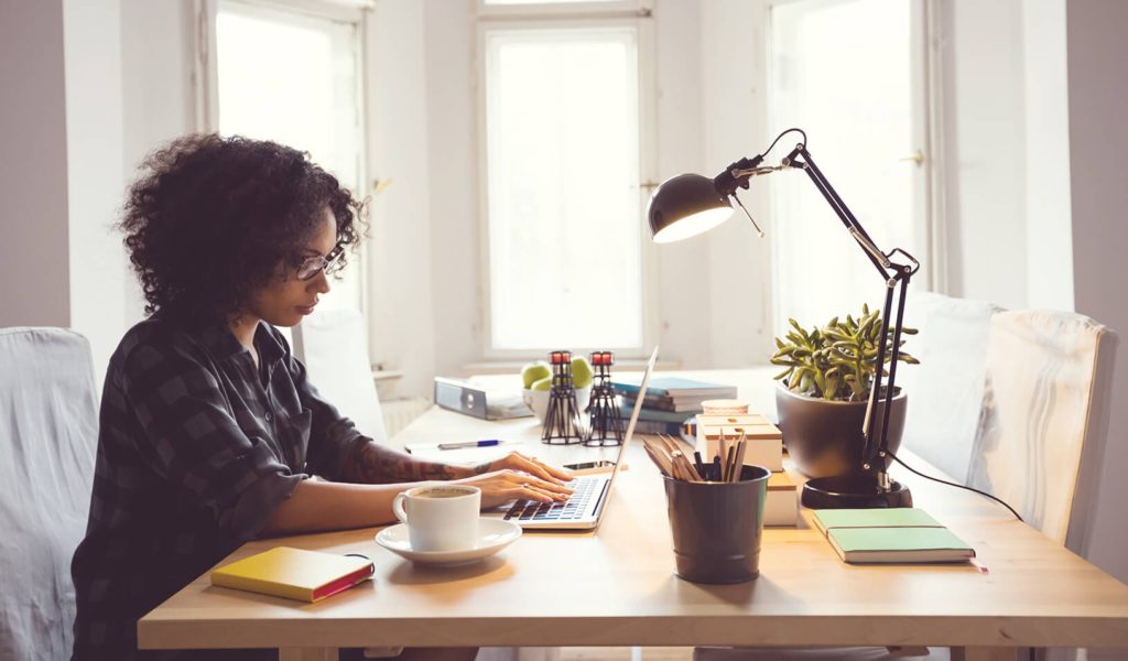 Woman working from home office during Coronavirus Pandemic