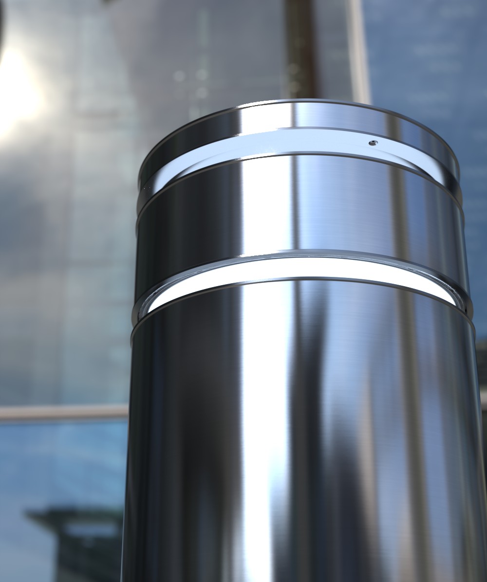 security bollard with addressable lighting