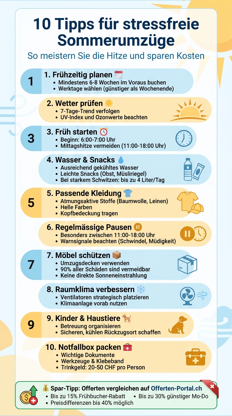 10 Tipps für stressfreie Sommerumzüge in der Schweiz