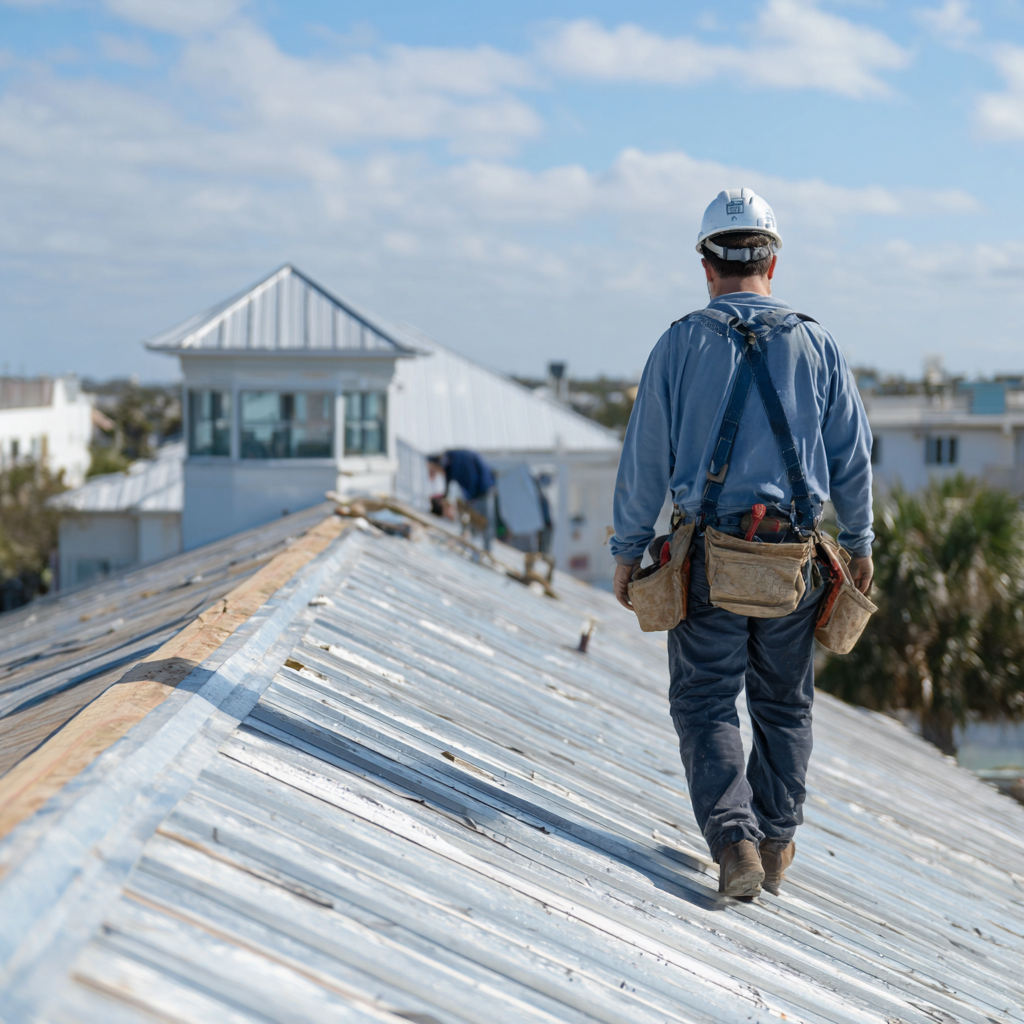 image of roof being repaired
