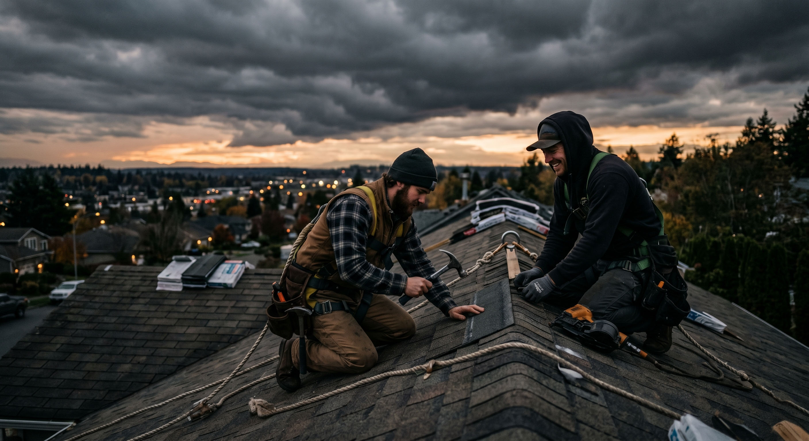 image of roof being repaired