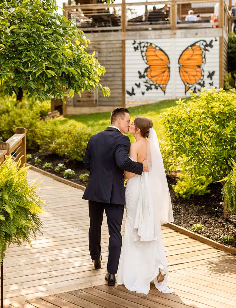 A couple at a private cabin in Gatlinburg eloping