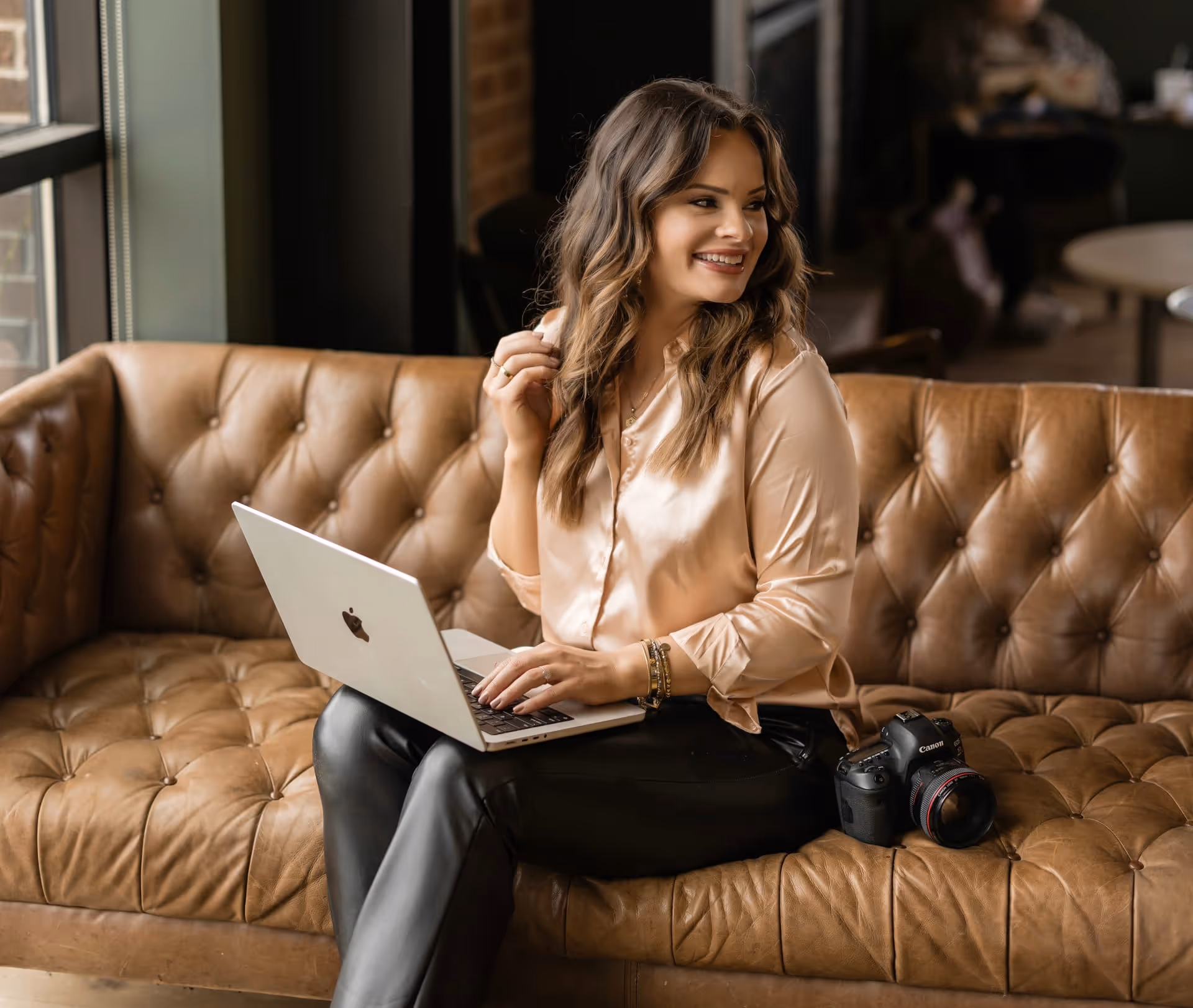 Gatlinburg elopement planner, Stephanie Young, working in the Smoky Mountains.