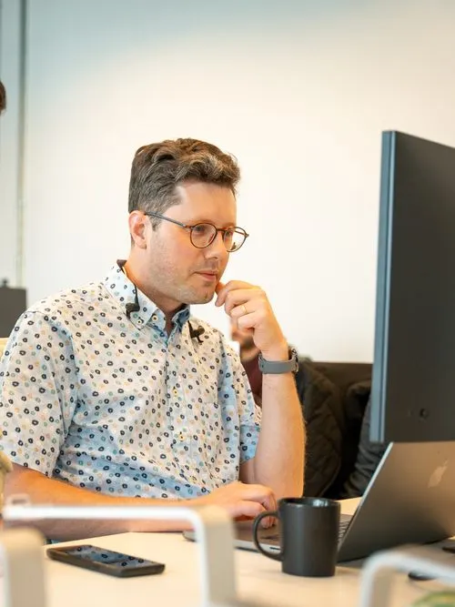 a male employee at work