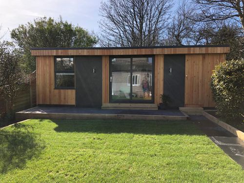 Bespoke luxury insulated garden room designed for mancave, entertainment room with pool table in Barrow in Furness, Cumbria by Garden Room Design Cumbria.