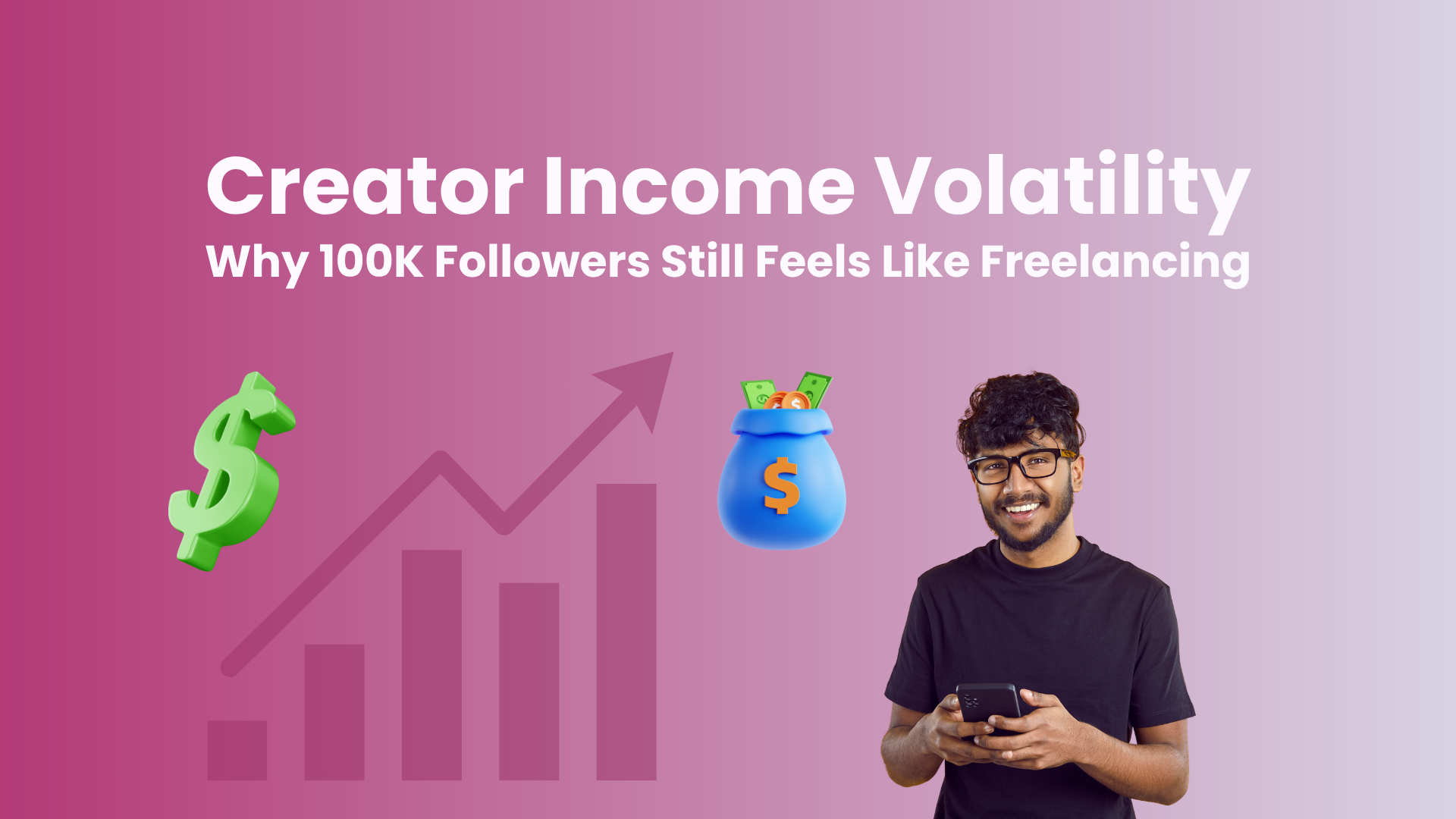 Why mid-tier creator income swings 40% month to month, and the revenue streams that build a reliable floor underneath it.