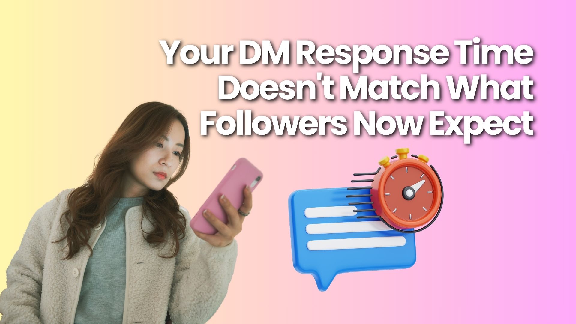 Roughly 77% of customers now expect an immediate reply, per Salesforce's 2023 research. Here's what a slow DM response time costs creators, and how to close it.