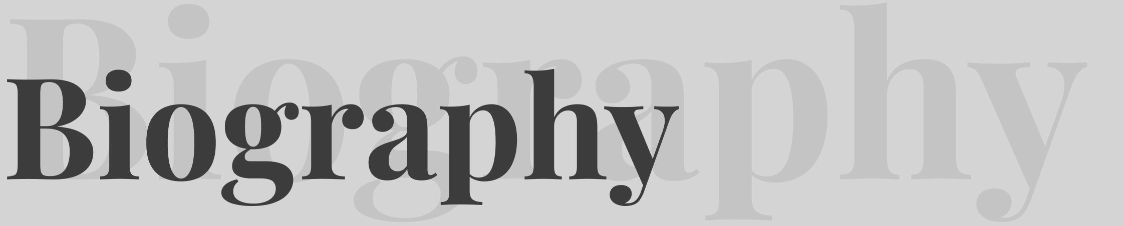 Biography section heading text