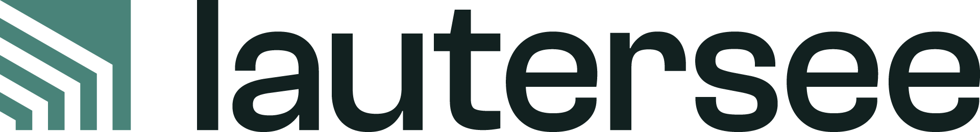 Logo von Lautersee mit grünem Symbol links und schwarzem Schriftzug