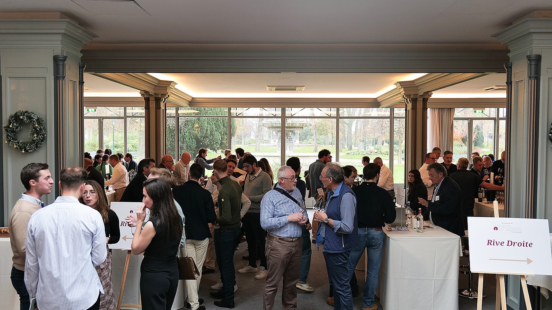Le Salon des Outsiders 2026 tasting room at Pavillon Ledoyen in Paris, organised by Guide Quarin