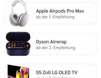 Auflistung der möglichen Prämien
