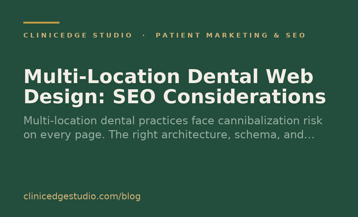 Multi-Location Dental Web Design: SEO Considerations