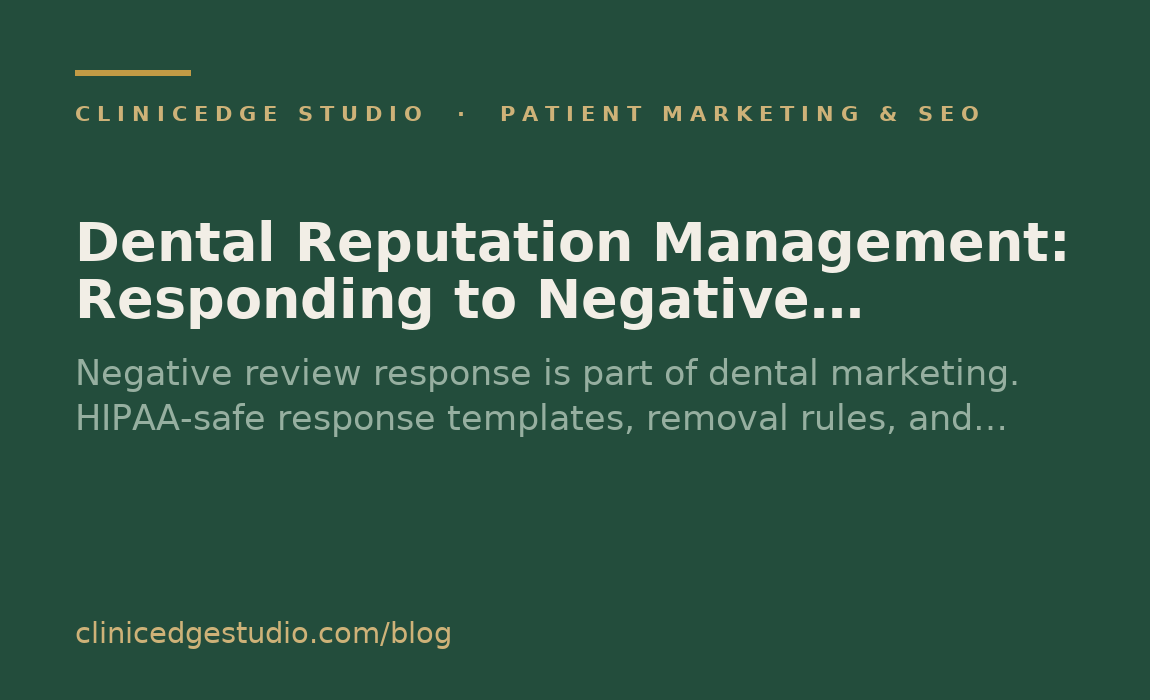 Dental Reputation Management: Responding to Negative Reviews