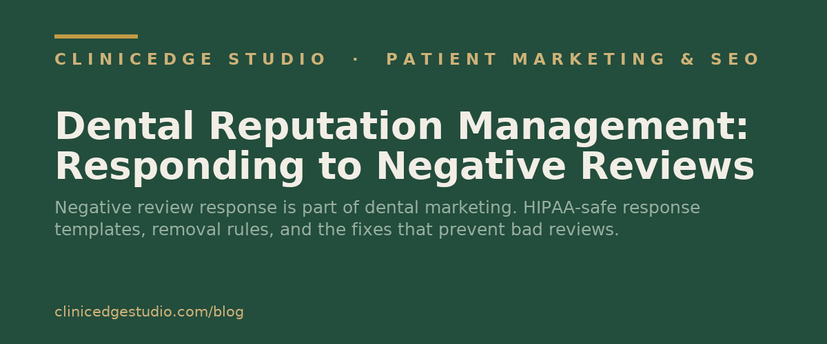 Dental Reputation Management: Responding to Negative Reviews